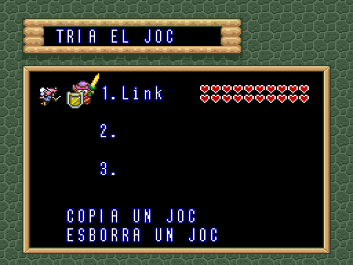 Pantalla de selecció de joc